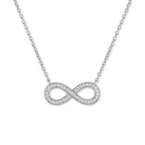 Arabella Cubic Zirconia Infinity 18" Pendant Necklace in Sterling Silver #180